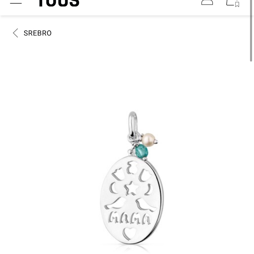 Tous “MAMA” Silver Necklace with Pearl Accents